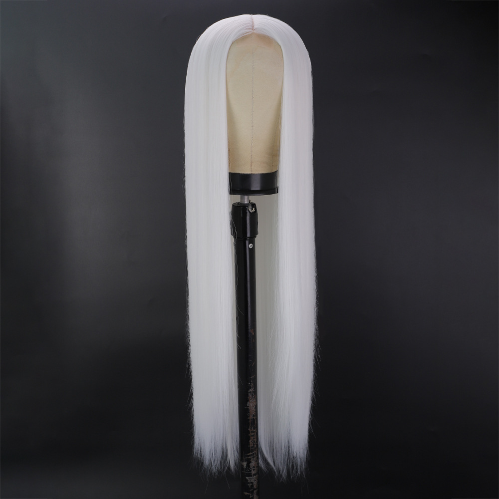 Long Ginger Straight Wig 32 Inch Middle Part Wig for Women Cosplay Blonde Synthetic Heat Resistant Straight Hair Wig
