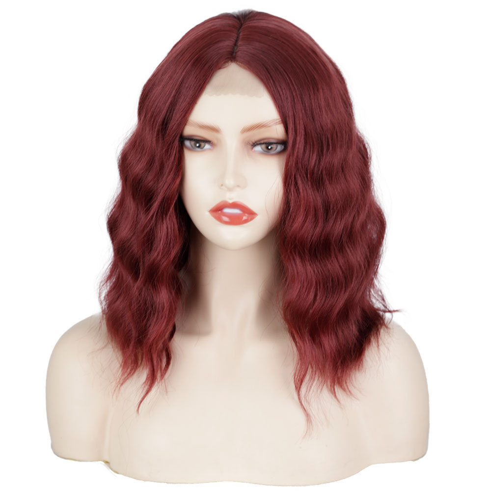 14inch Culy Bob Synthetic Wig Short Natural Wave Bob Wigs for Women Daily Use Ombre Synthetic Wavy Middle Part Wigs
