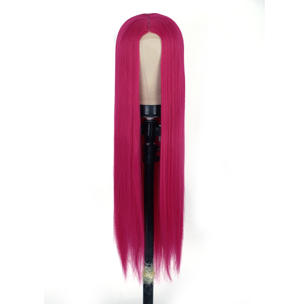 Long Ginger Straight Wig 32 Inch Middle Part Wig for Women Cosplay Blonde Synthetic Heat Resistant Straight Hair Wig