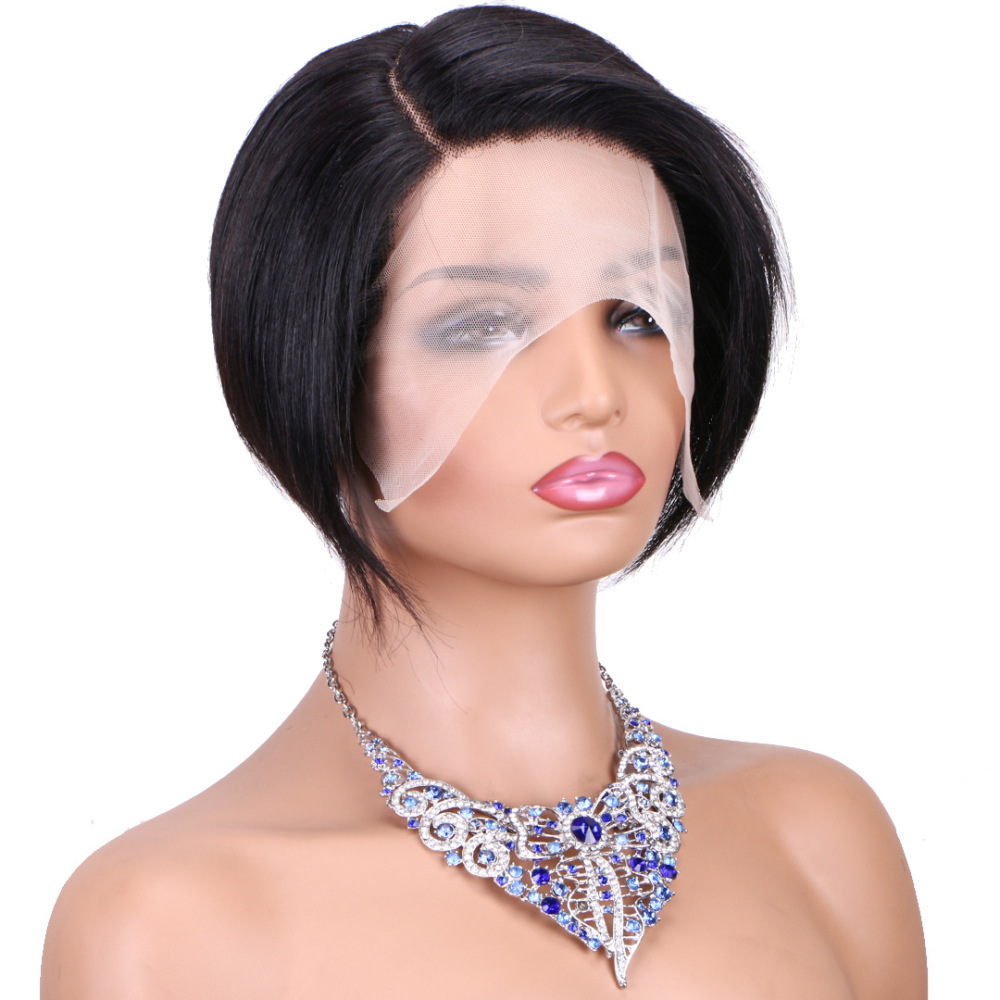 Natural Wave Pixie Cut 13x4 Lace Frontal Wig  Pre Plucked Short Bob Brazilian Glueless Closure Wigs For Black Women
