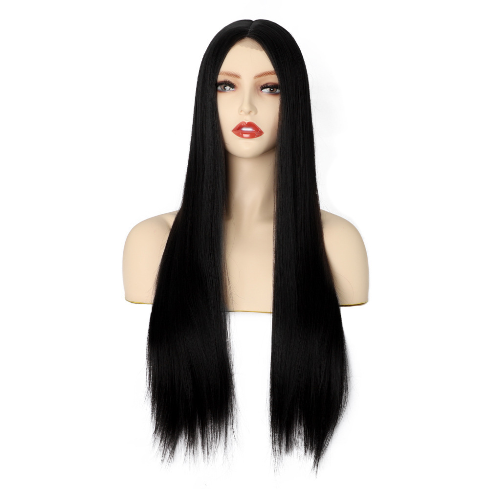Long Ginger Straight Wig 32 Inch Middle Part Wig for Women Cosplay Blonde Synthetic Heat Resistant Straight Hair Wig