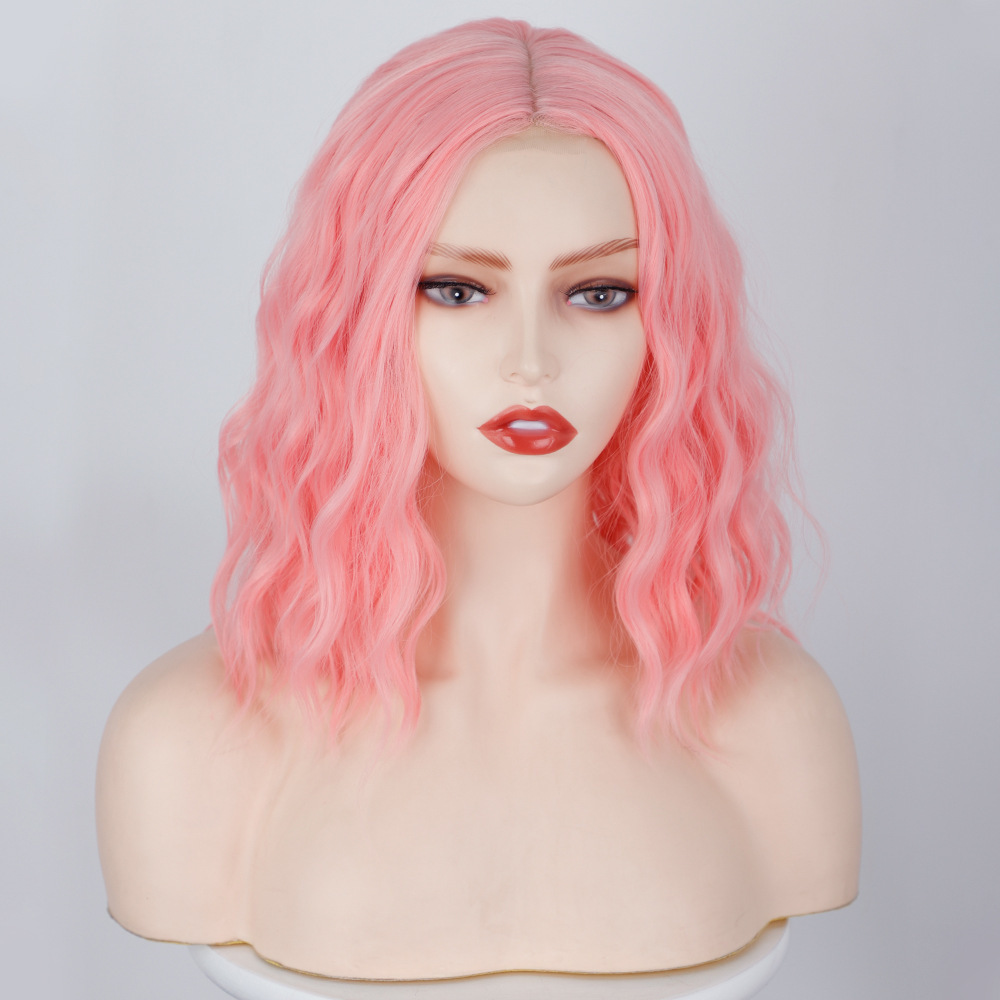 14inch Culy Bob Synthetic Wig Short Natural Wave Bob Wigs for Women Daily Use Ombre Synthetic Wavy Middle Part Wigs