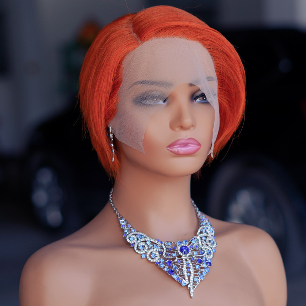 Natural Wave Pixie Cut 13x4 Lace Frontal Wig  Pre Plucked Short Bob Brazilian Glueless Closure Wigs For Black Women