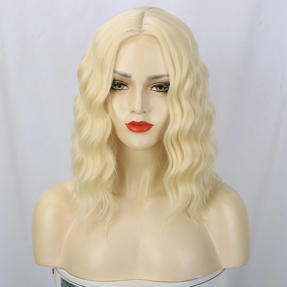 14inch Culy Bob Synthetic Wig Short Natural Wave Bob Wigs for Women Daily Use Ombre Synthetic Wavy Middle Part Wigs