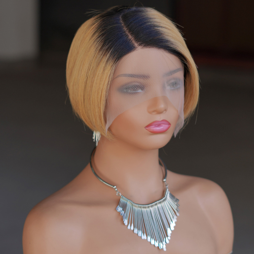 Natural Wave Pixie Cut 13x4 Lace Frontal Wig  Pre Plucked Short Bob Brazilian Glueless Closure Wigs For Black Women