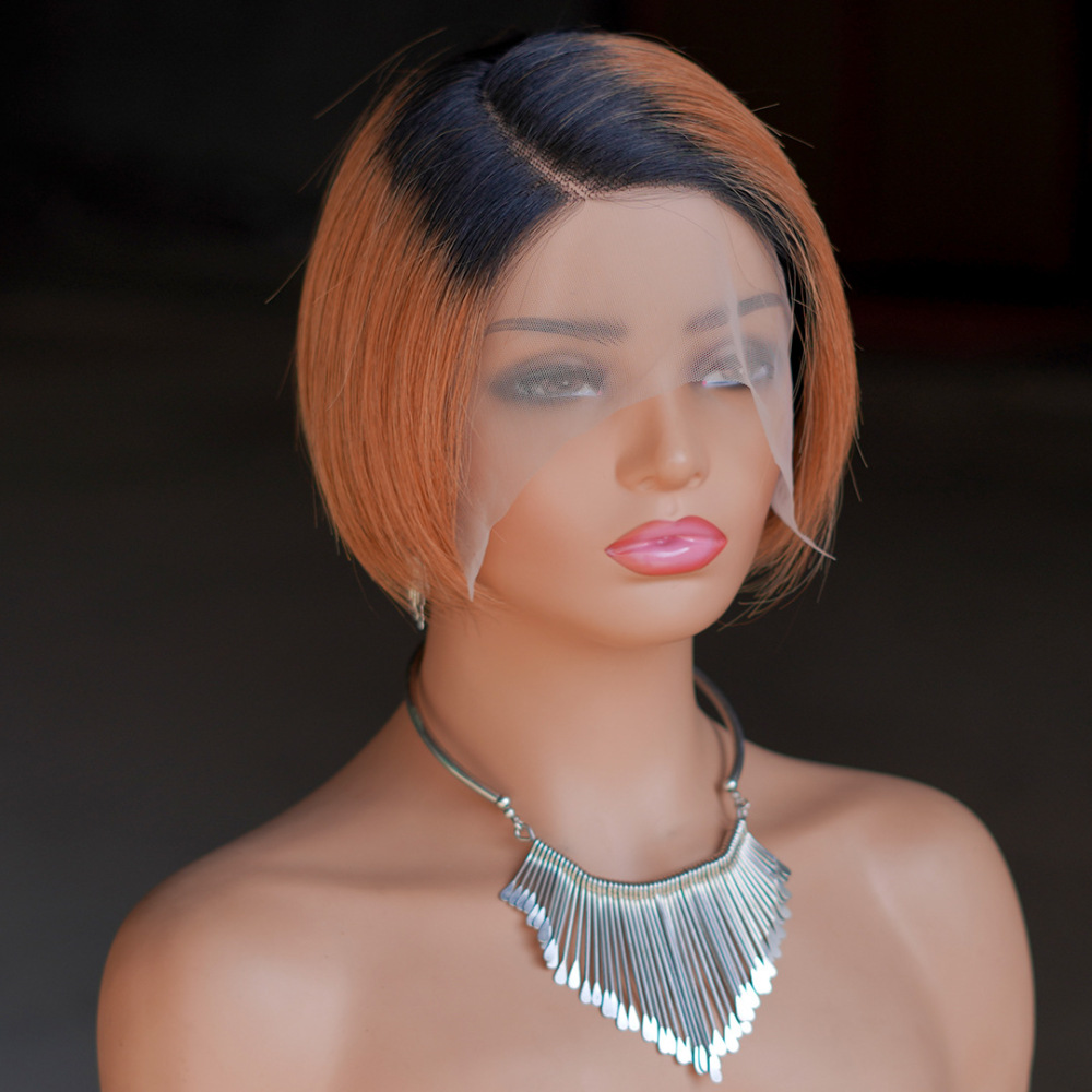 Natural Wave Pixie Cut 13x4 Lace Frontal Wig  Pre Plucked Short Bob Brazilian Glueless Closure Wigs For Black Women