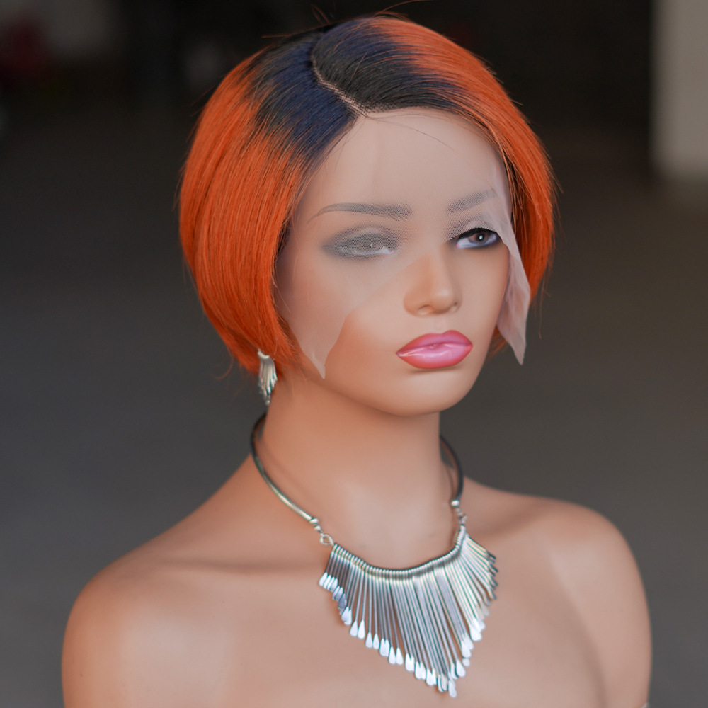 Natural Wave Pixie Cut 13x4 Lace Frontal Wig  Pre Plucked Short Bob Brazilian Glueless Closure Wigs For Black Women
