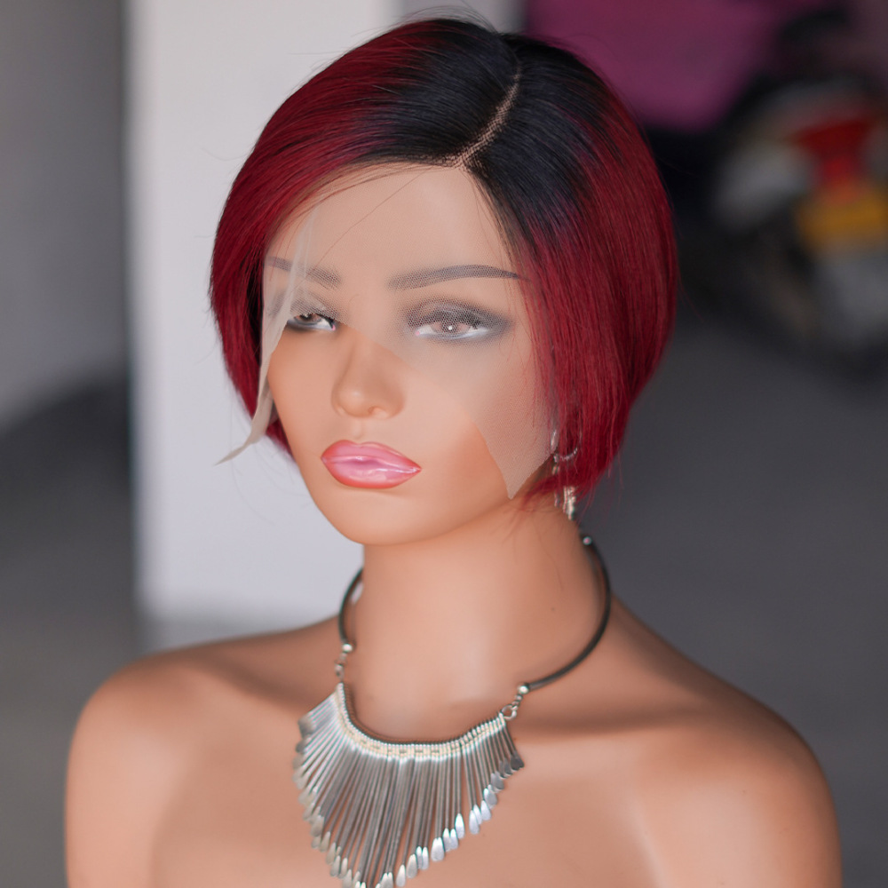 Natural Wave Pixie Cut 13x4 Lace Frontal Wig  Pre Plucked Short Bob Brazilian Glueless Closure Wigs For Black Women