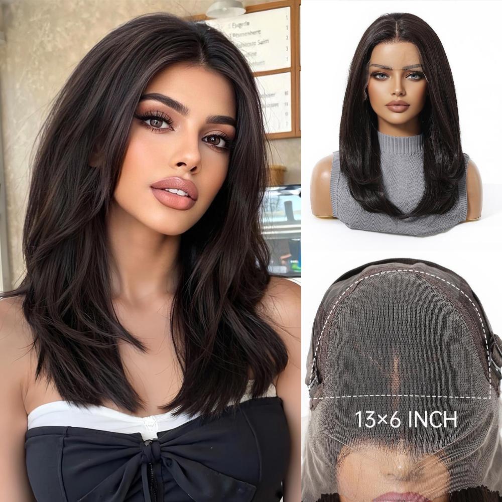 13*6 Lace Synthetic Wigs Ash Gray Short Straight Bob Wigs Natural Hair  Wigs Heat Resistant Daily Use Cosplay