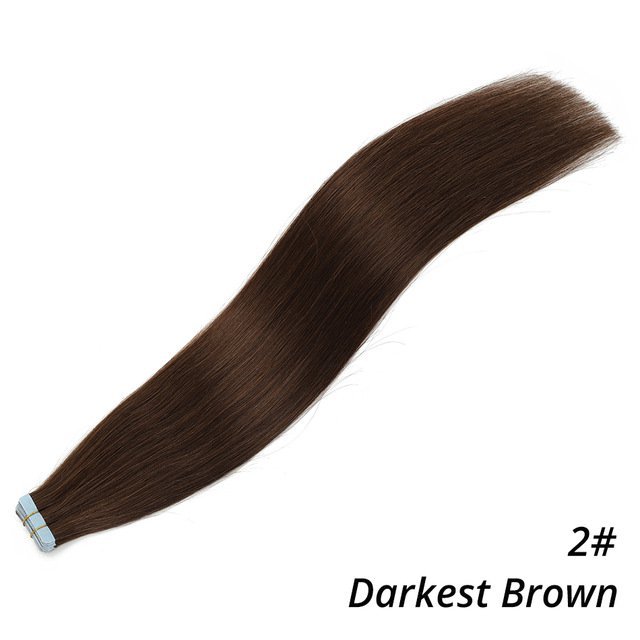 10A Dark Brown #2 Straight Tape In Hair Extensions  Remy Hair Extensions Tape In 100g Per Pack Seamless tape hair extensions 16-26Inch