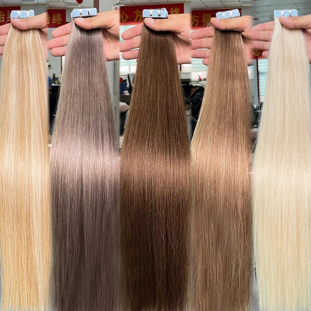 10A Medium Brown 20 pcs 50gram/pack  European Remy Hair Tape in Extensions Unprocessed Cuticle Aligned Human Hair Extensions