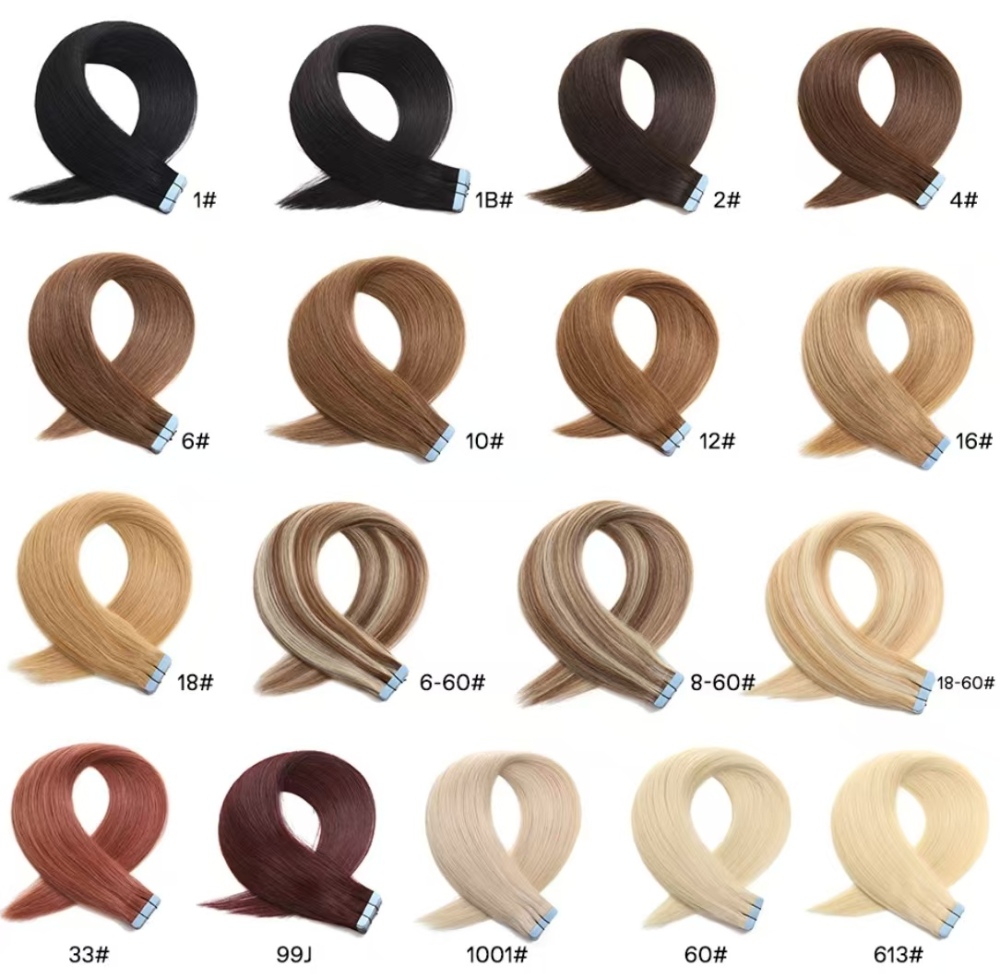 10A Medium Brown 20 pcs 50gram/pack  European Remy Hair Tape in Extensions Unprocessed Cuticle Aligned Human Hair Extensions