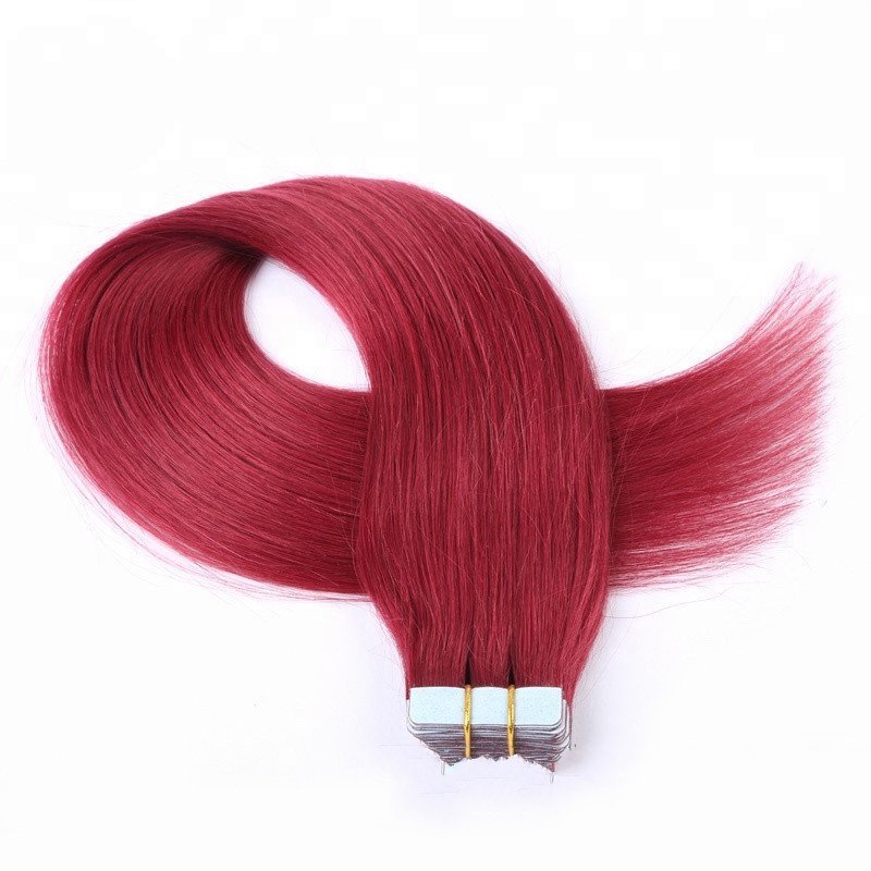 10A Cooper brown 20 pcs 50gram/pack Invisible Tape in Hair Extensions 100% Cuticle Aligned Russian Invisible Tape Hair