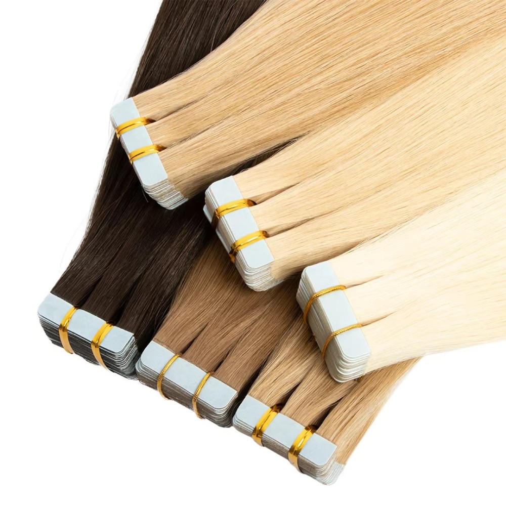 Hot  Selling Cuticle Aligned Tape in Hair Extension Factory Price 100% Human Hair 50grams Tape Hair Extension