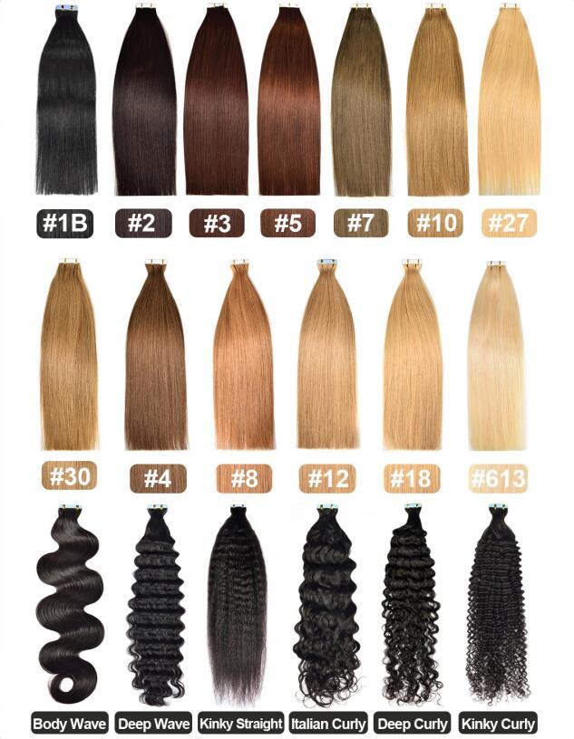 10A Dark Brown #2 Straight Tape In Hair Extensions  Remy Hair Extensions Tape In 100g Per Pack Seamless tape hair extensions 16-26Inch
