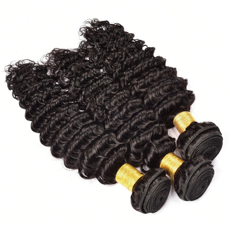 8A deep  Wave 10-30 inch Wave Human Hair Bundles Brazilian Virgin Hair Weft  Natural Color 100% Human Hair Weave Bundles