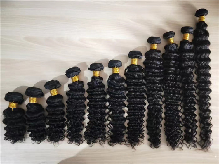 8A deep  Wave 10-30 inch Wave Human Hair Bundles Brazilian Virgin Hair Weft  Natural Color 100% Human Hair Weave Bundles