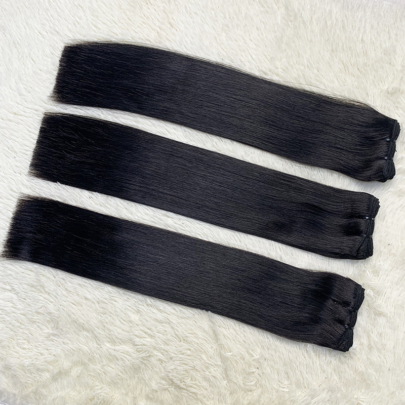 15A Grade Double Drawn Natural Black Human Hair Weft extensions 10-24 inch Virgin Remy Hair Bundles