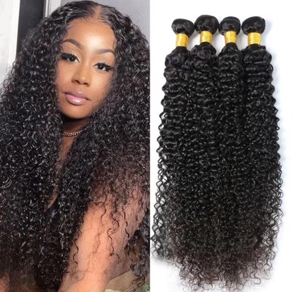 9A Kinky Curly Bundles Human Brazilian Hair Weave Bundles 1/3/4 PCS Human Hair Bundles Remy Hair Extensions