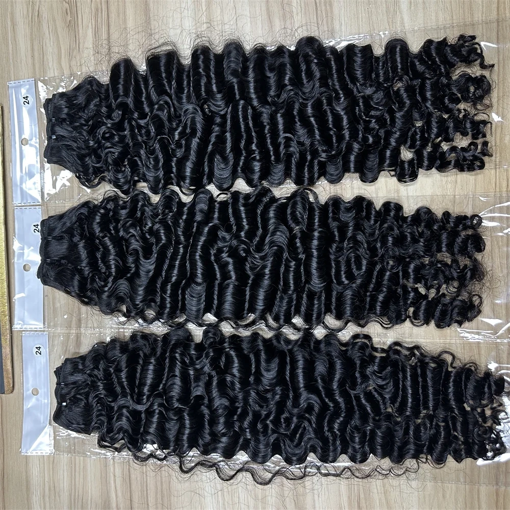 10A Burmese Curly Human Hair Bundles  Natural Color Wavy Raw Virgin Hair Weave Extensions  100% Human Hair For Women