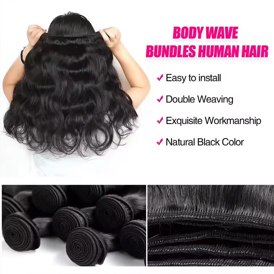 8A Body  Wave 10-30 inch Wave Human Hair Bundles Brazilian Virgin Hair Weft  Natural Color 100% Human Hair Weave 1/3/4 Bundles