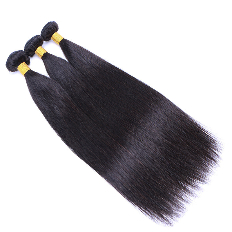 10A High Grade Straight Brazilian Human Hair Bundles  100% Remy Human Hair Weft  Natural Black  Weave Bundles Hair