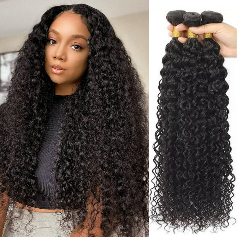 10A Water Wae  Human Hair Bundles  Natural Color Wavy Raw Virgin Hair Weave Extensions  100% Remy Human Hair