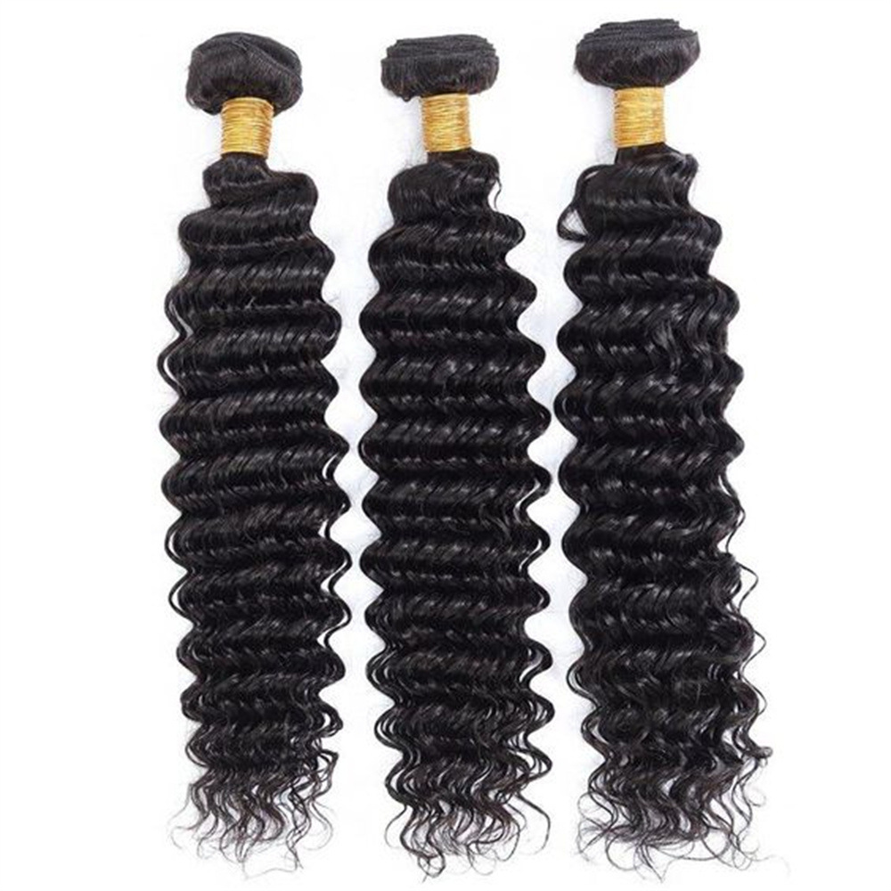 9A deep  Wave 10-30 inch  Human Hair Bundles Brazilian Remy Hair Virgin Hair Weft  Natural Color 100% Human Hair