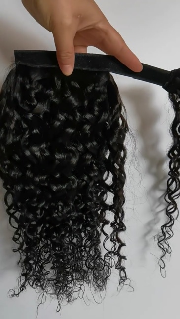 Water Wave Human Hair Wrap Around Ponytail Remy Hair Extensions Brazilian Remy Hair Pieces Natural Color For Women