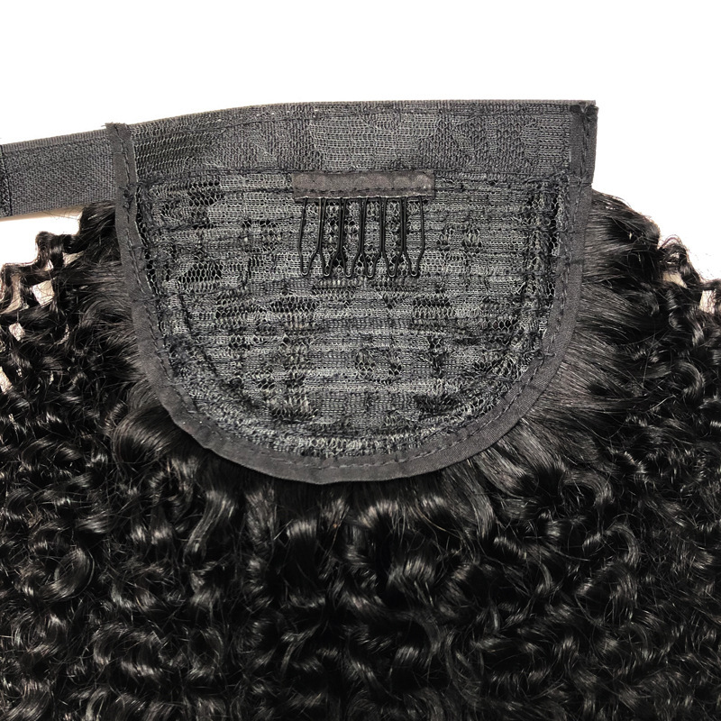 Natural Afro Kinky Curly Ponytail Human Hair Wrap Around Ponytail Extension  Brazilian VirginRemy  Human Hair