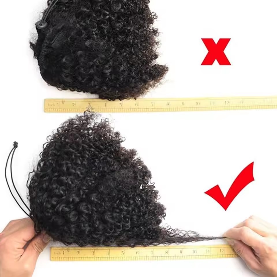 Natural Afro Kinky Curly Drawstring Ponytail Real Human Hair Extensions Ponytail Hair Pieces Clip In Ponytails for Women