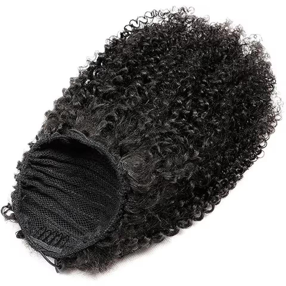 Natural Afro Kinky Curly Drawstring Ponytail Real Human Hair Extensions Ponytail Hair Pieces Clip In Ponytails for Women