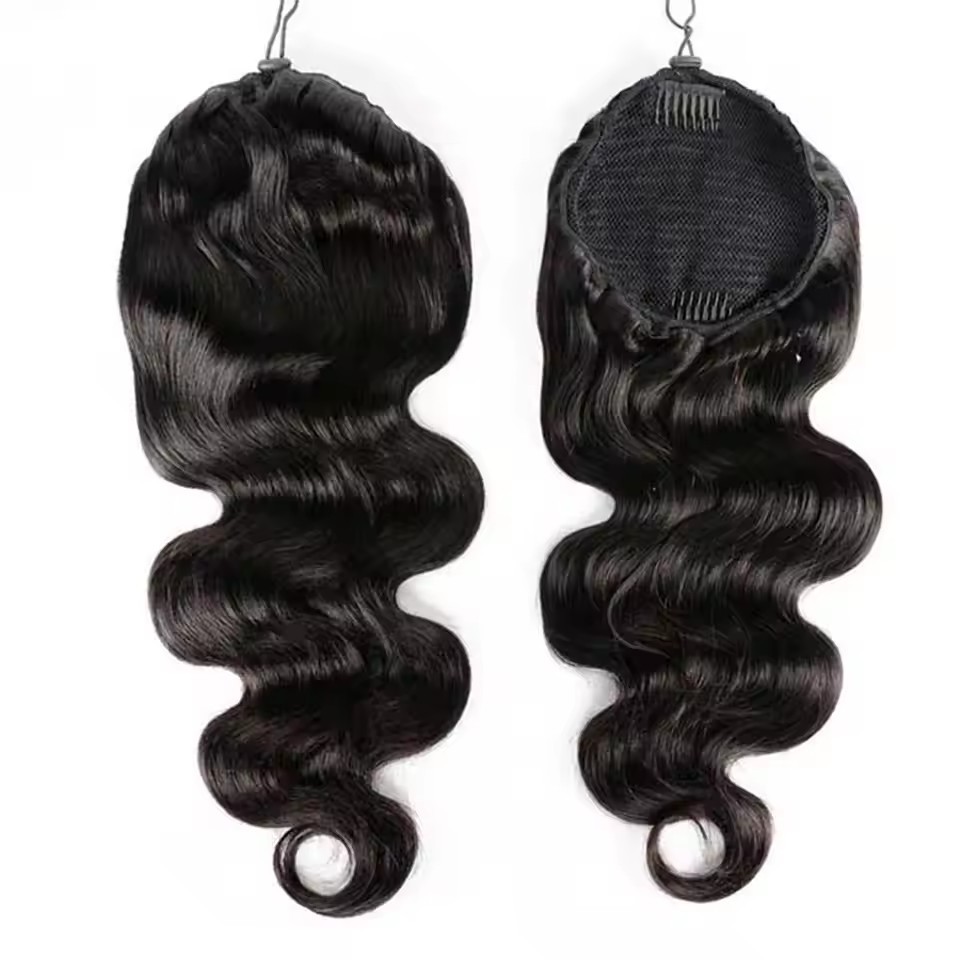 Body Wave Drawstring Ponytail Human Hair Extensions 100% Real Human Hair Brazilian Remy Clip In For Women Ponytail Natural Color