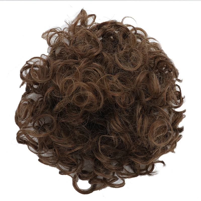 Messy Curly synthetic Hair Bun Scrunchies Extensions  Drawstring Ponytail Light Brown Large Thick Updo SyntheticHair Pieces For Women