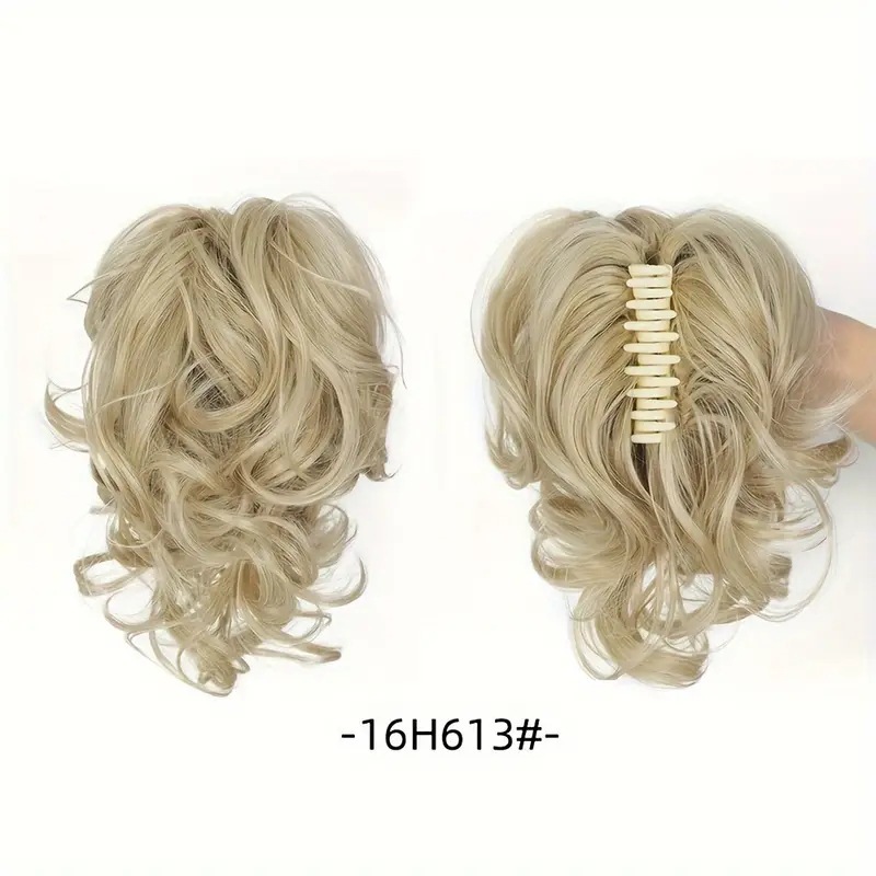 12Inch Synthetic Ponytail Claw Clip Ponytail Extensions Short Curly Ponytail  Black Brown Blonde Hair Clip for Women