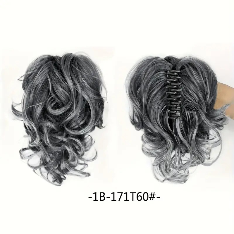 12Inch Synthetic Ponytail Claw Clip Ponytail Extensions Short Curly Ponytail  Black Brown Blonde Hair Clip for Women