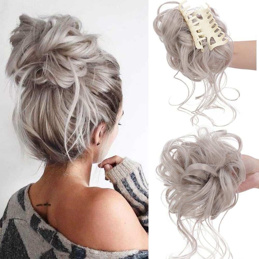 Synthetic Claw Chignon Women Messy Curly Fluffy Hair Bun Clip in Ponytail Hair Extensions Natural False Hairpieces