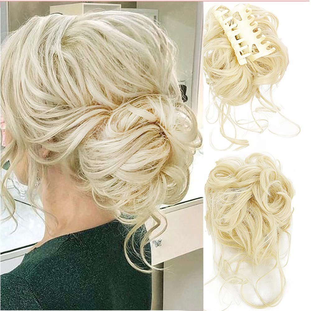 Synthetic Claw Chignon Women Messy Curly Fluffy Hair Bun Clip in Ponytail Hair Extensions Natural False Hairpieces