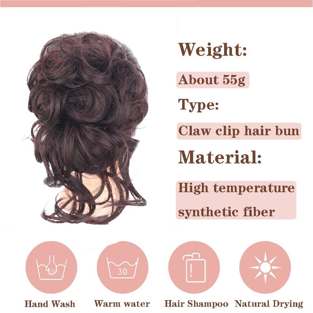 Synthetic Claw Chignon Women Messy Curly Fluffy Hair Bun Clip in Ponytail Hair Extensions Natural False Hairpieces