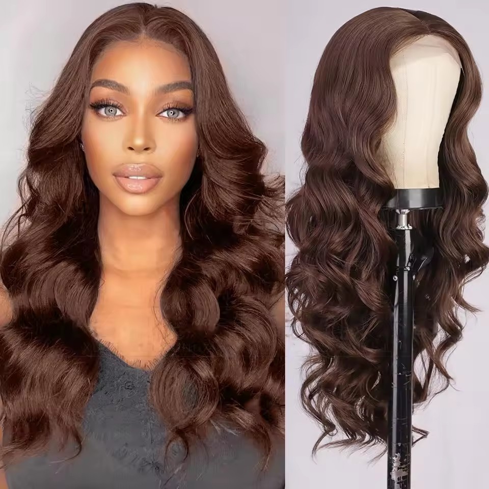 Long Wave Natural BLACK  Wigs Synthetic Lace Wigs for  Women Middle Part Wig Cosplay Hair Wavy Wig Party Wear Wigs Use