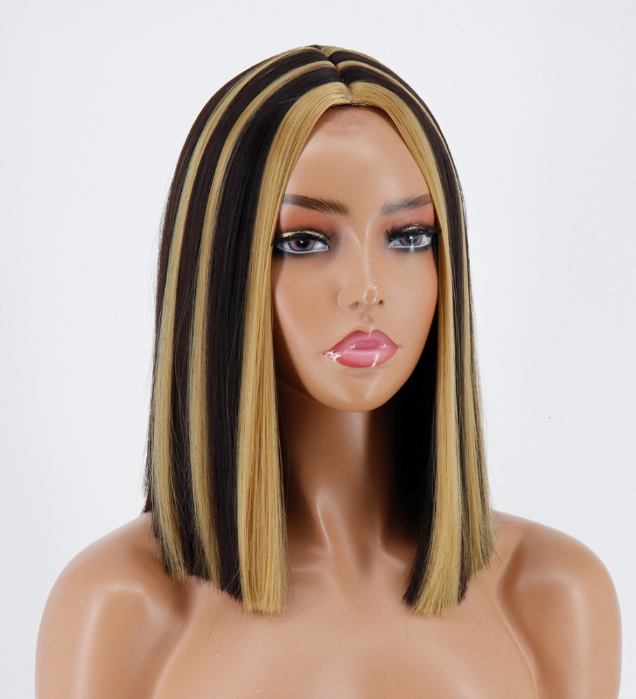 Short Bob Synthetic Wig  for Women Red Black Pink Blue Orange Fancy Wigs Heat Resistant Lolita  Color ful Wigs