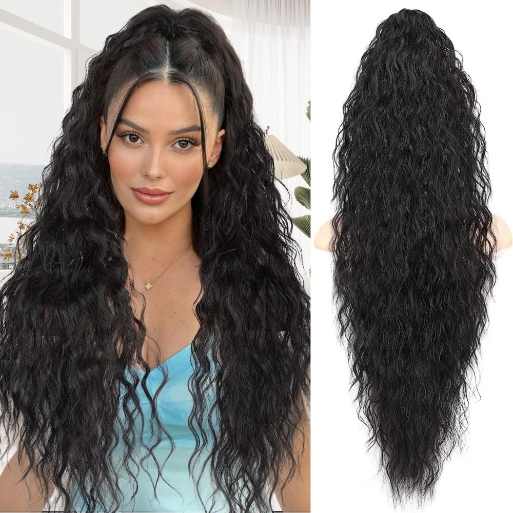 30 Inch 190Gram Claw SyntheticPonytail Extension  Long Curly  Synthetic Ponytail Hair Extension Heat Resistant ponytail Extensions