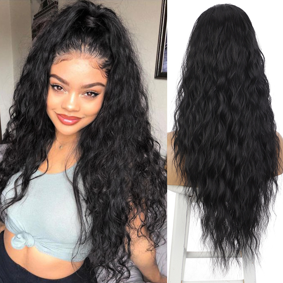 22 Inch 120Grams  Drawstring Ponytail Extension Curly Wave Long Ponytail Hair Extension Synthetic Corn Wavy Drawstring Ponytail Extensions