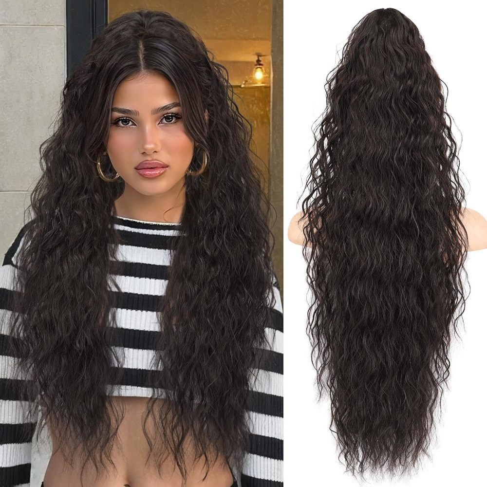 30 Inch 190Gram Claw SyntheticPonytail Extension  Long Curly  Synthetic Ponytail Hair Extension Heat Resistant ponytail Extensions
