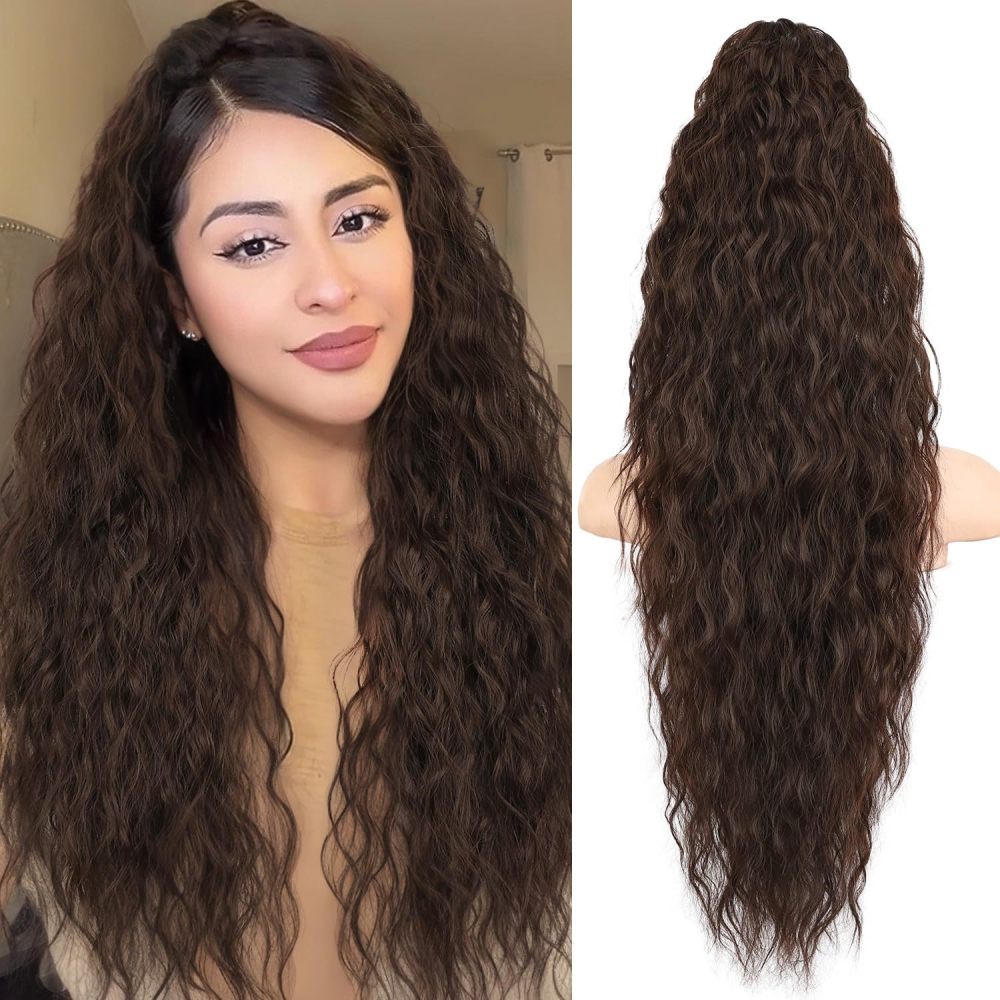 30 Inch 190Gram Claw SyntheticPonytail Extension  Long Curly  Synthetic Ponytail Hair Extension Heat Resistant ponytail Extensions