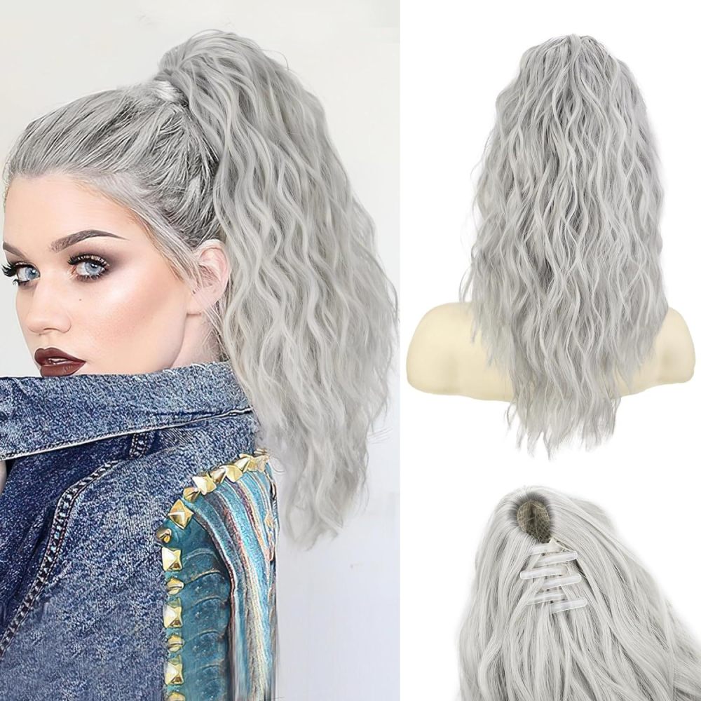18-inch Synthetic Women's Wavy Claw-Clip Ponytail Extension Easy-to-Wear  Style for Instant Beauty Boost For Women
