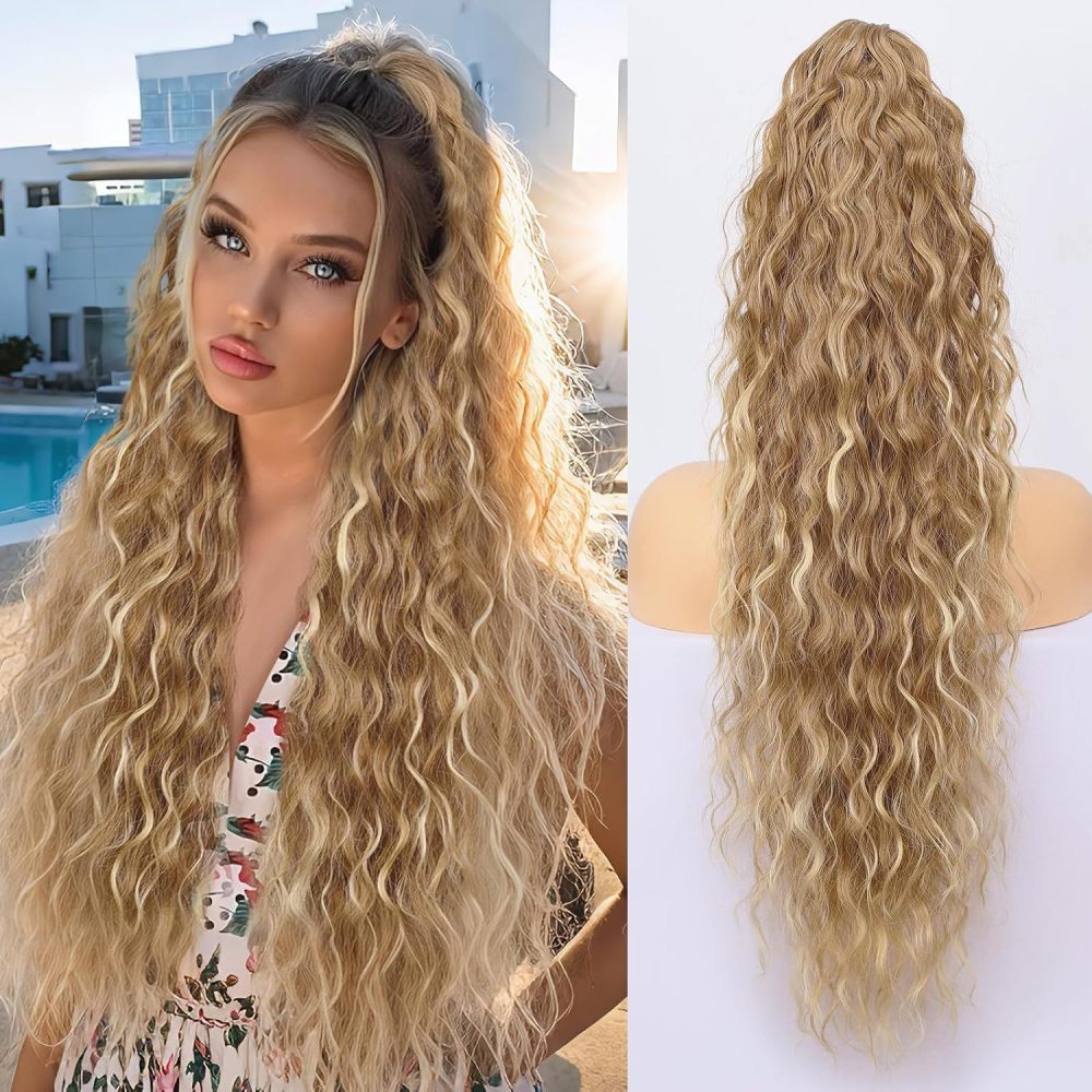 30 Inch 190Gram Claw SyntheticPonytail Extension  Long Curly  Synthetic Ponytail Hair Extension Heat Resistant ponytail Extensions