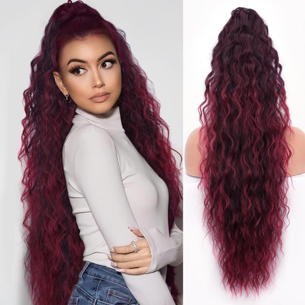 30 Inch 190Gram Claw SyntheticPonytail Extension  Long Curly  Synthetic Ponytail Hair Extension Heat Resistant ponytail Extensions