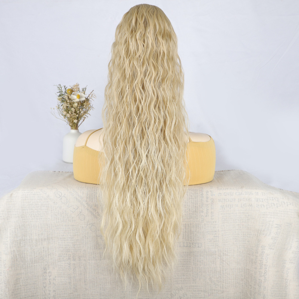 26Inch 150Grams  Drawstring Ponytail Extension  Long curly Synthetic Ponytail Hair Extension Synthetic Corn Wavy ponytail Extensions