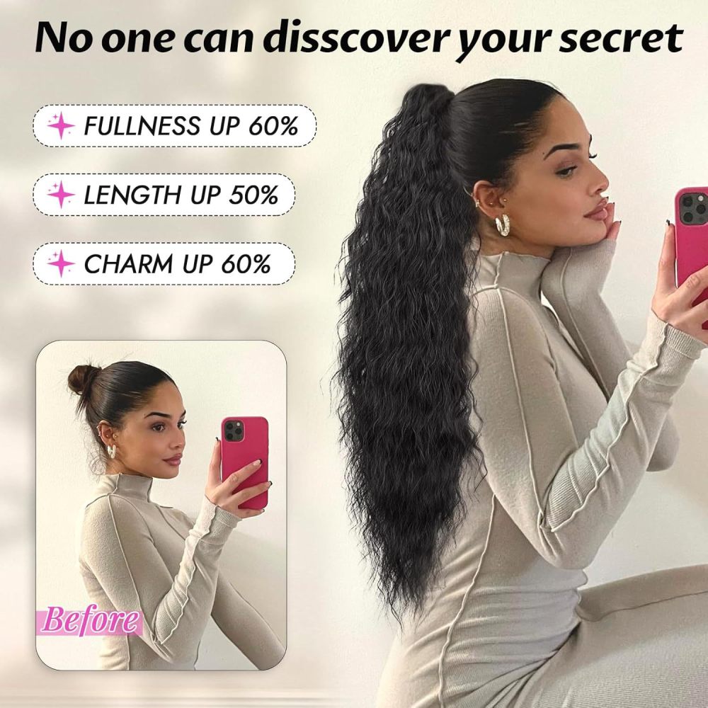 30 Inch 190Gram Claw SyntheticPonytail Extension  Long Curly  Synthetic Ponytail Hair Extension Heat Resistant ponytail Extensions